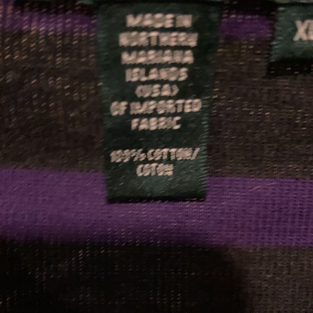 EUC Vintage Lauren Ralph Lauren Black & Purple Striped Blouse Size XL - Picture 9 of 9